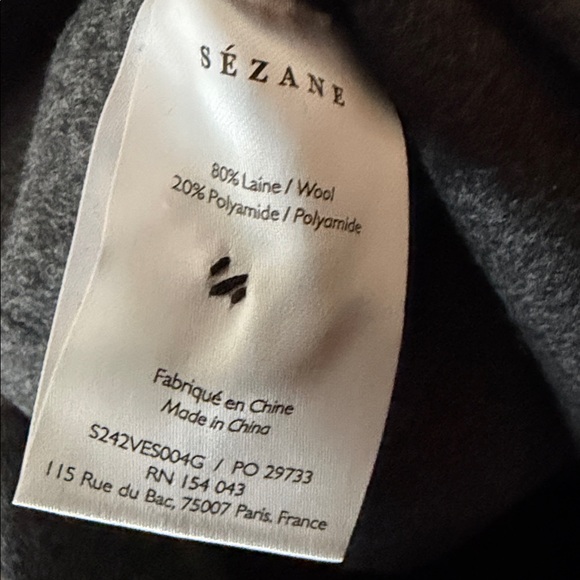 Sezane The Rosalie Jacket in Charcoal Gray Size 6 - Picture 6 of 6